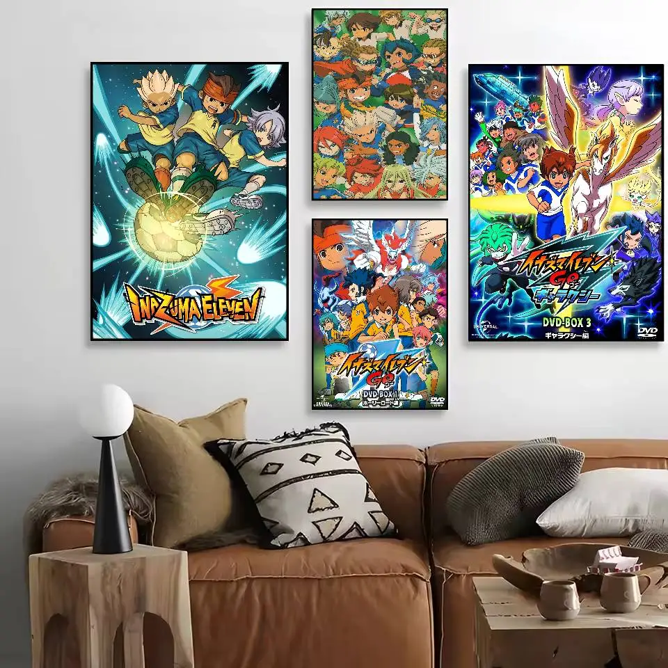 Anime Inazuma Eleven Poster Waterproof HD Art Wall Decal Self-Adhesive Print. Aesthetic Home Room Decor for Living Room Bedroom