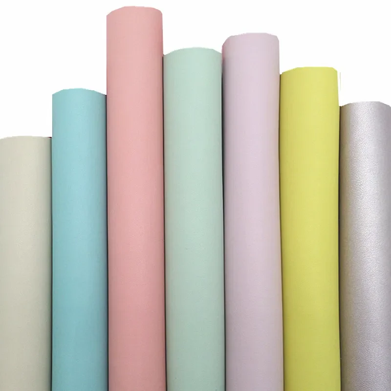 Pastel Colors Soft Nappa Synthetic Leather Faux Leather Fabric Sheets Felt Backing Leather Sheets for Bows Craft 21x29CM Q1639