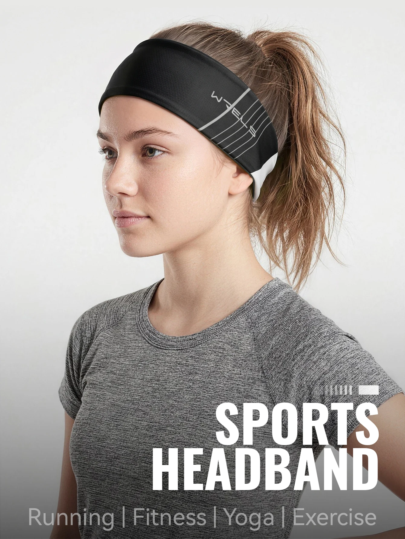 WRELS Schweißband, schweißableitendes Sport-Stirnband, atmungsaktives Mesh, schnelltrocknendes Haarband, elastisch, ultraleicht, für Männer und Frauen, Lauf-Stirnband – Detail 1