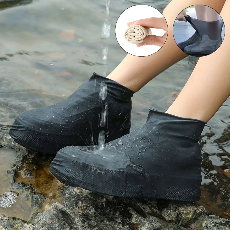Latex Rain Boot Covers One Pair Per Pack Suitable For Outdoor Travel Waterproof Rainproof Slip-Resistant And Reusable.