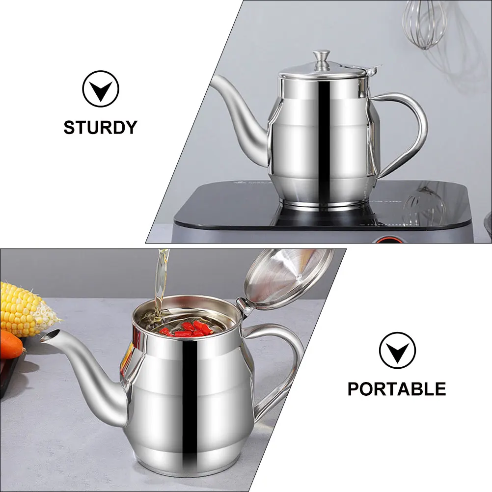 

Stainless Steel Vinegar With Strainer Small Compact Utensil Household Container Reusable Ergonomic Pot Kitchen Accessories