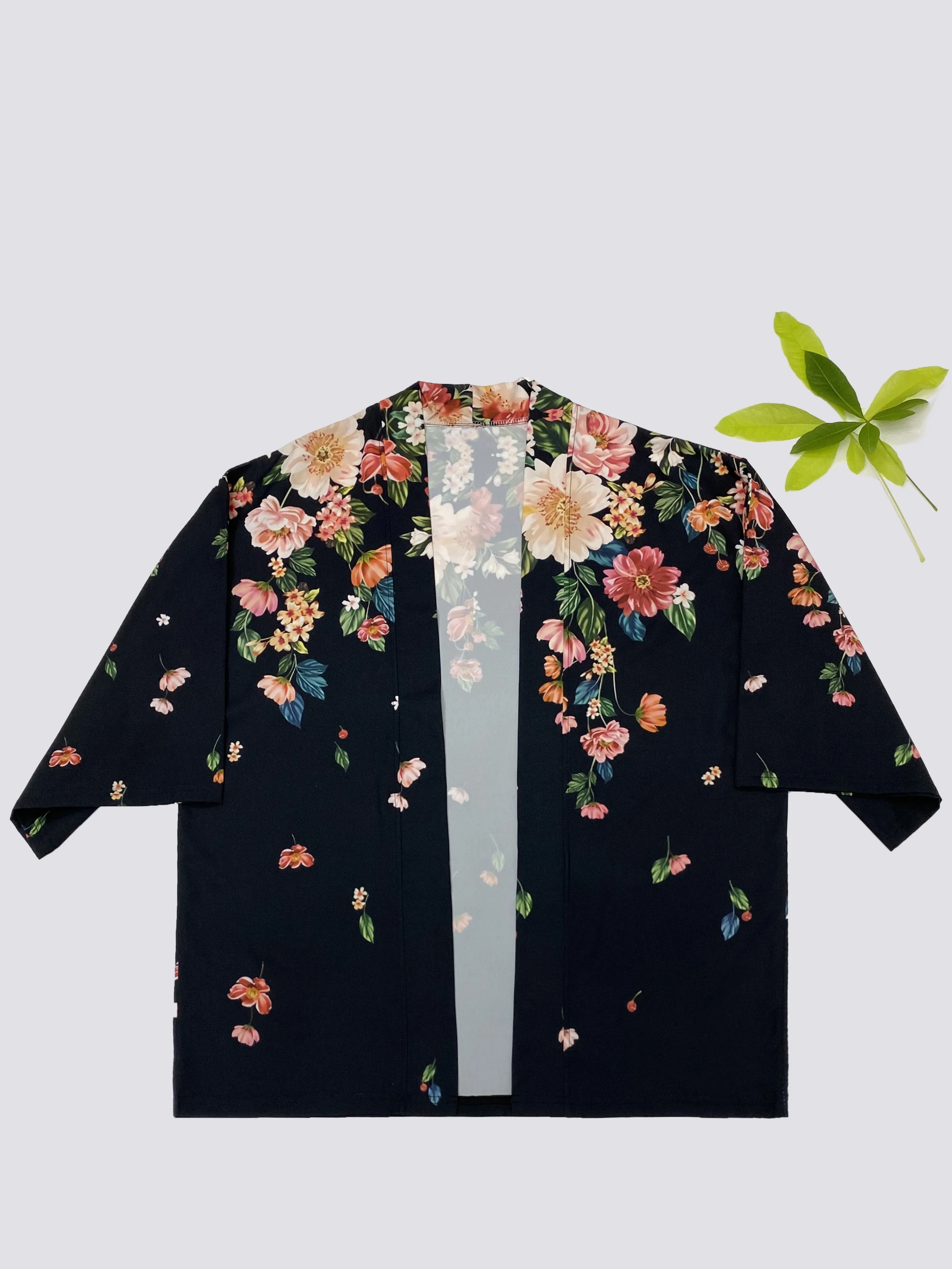 Japanese color flowers beautiful Europe and the United States fashion loose seven-point sleeve cardigan weaving Chinese style na