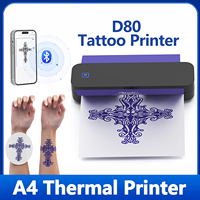 A4 Themal Printer Portable Tattoo Wireless BluetoothThermal Transfer Maker with Paper A4 Paper Printer For Business Printer D80