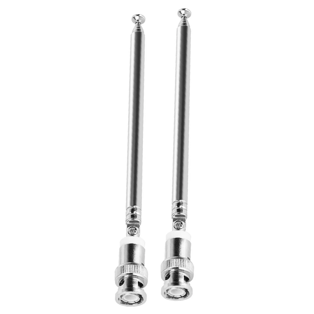 2pcs 7 Sections Telescopic Antenna BNC Connector For Radio Scanner/VHF/UHF/AM/FM Network Analyzers Test Measurement Tools