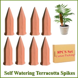 8 PCS Self Watering Terracotta Spikes, Home Garden Automatic Watering Device, Vacation Stakes, Drip Irrigation System Tool