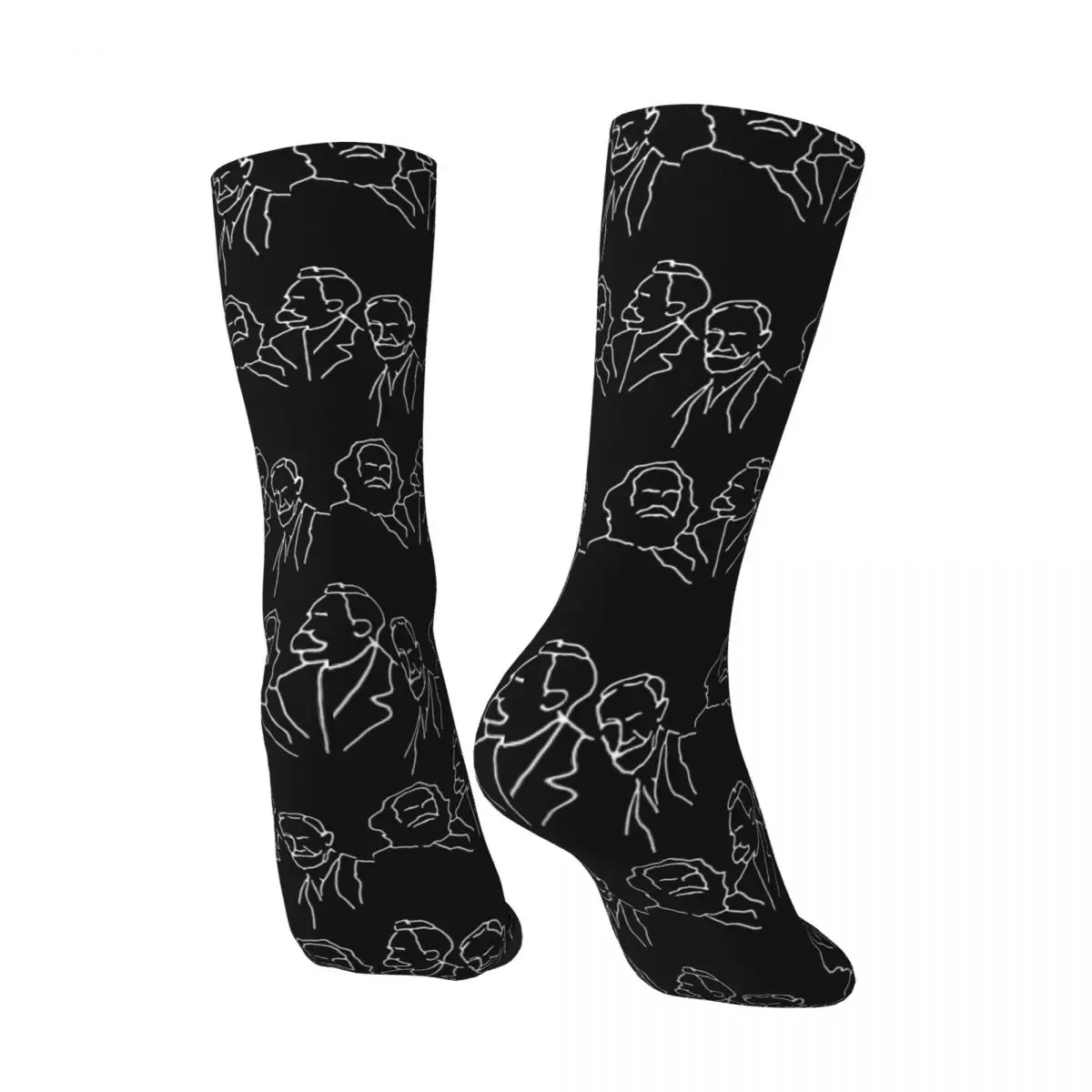 Karl Marx Socks Nietzsche Freud Novelty Stockings Women Men Medium Soft Running Socks Spring Design Anti Sweat Socks