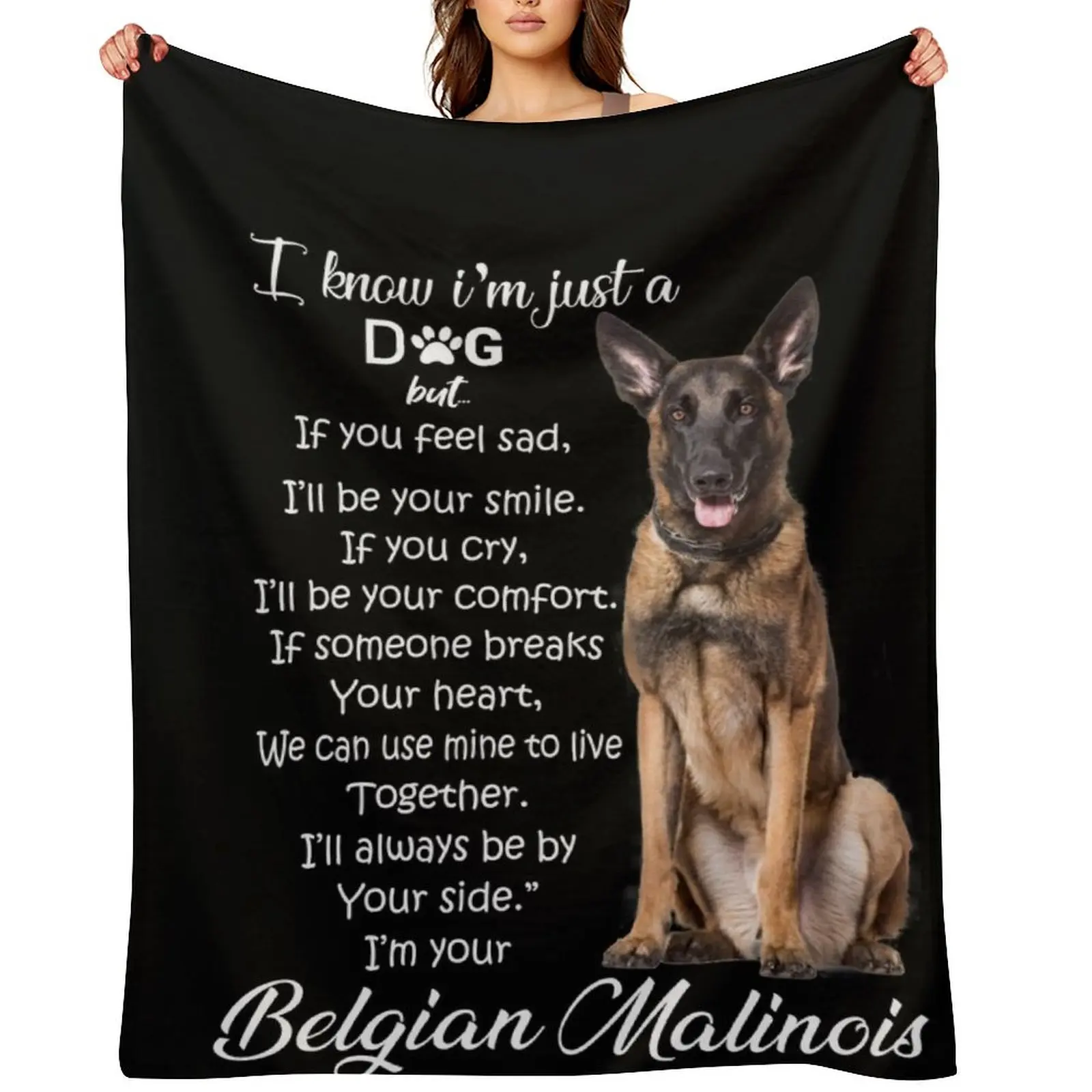 

I know I am just a dog Belgian Malinois Throw Blanket christmas gifts Extra Large Throw Plaid on the sofa Thin Blankets