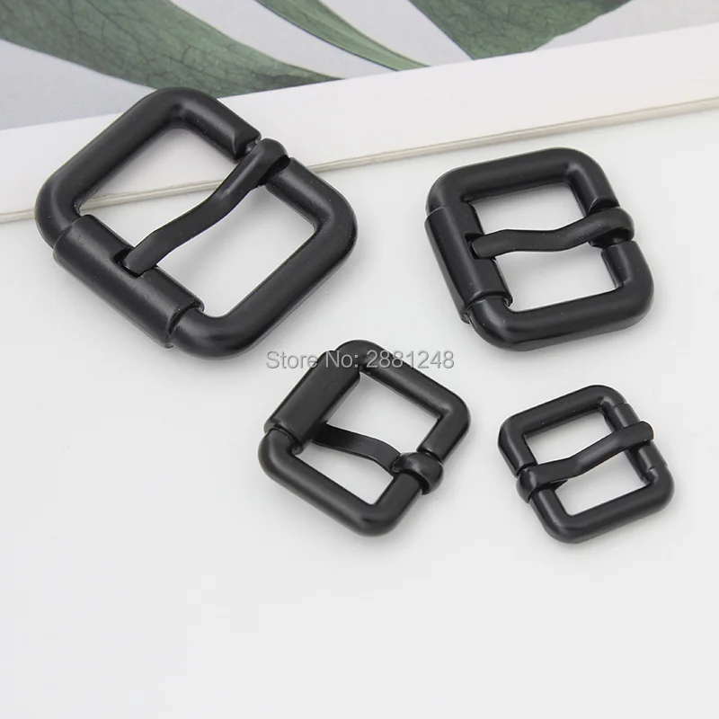 10-30-100pcs dark black dark black turnbuckle zinc alloy square pin buckle bags/belt bag belt strap metal pin buckl DIY adjuster
