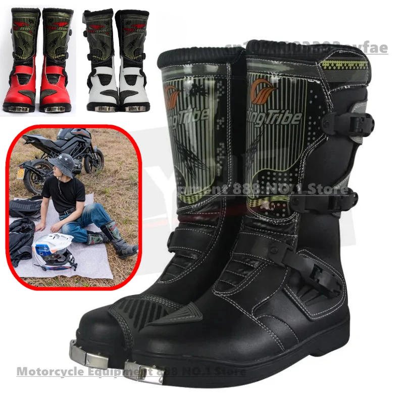 

Мотоциклетные ботинки для верховой езды, непромокаемые профессиональные гоночные ботинки для мужчин и женщин, защита от падения, внедорожная мотоциклетная обувь Botas Motocross
