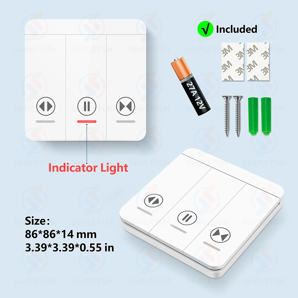 Drahtloser Vorhang-Rollverschlussschalter Tuya, WiFi RF Smart Modul für Jalousien, Markise, 5-in-1-Fernbedienung, funktioniert mit Alexa Google Home – Detail 20