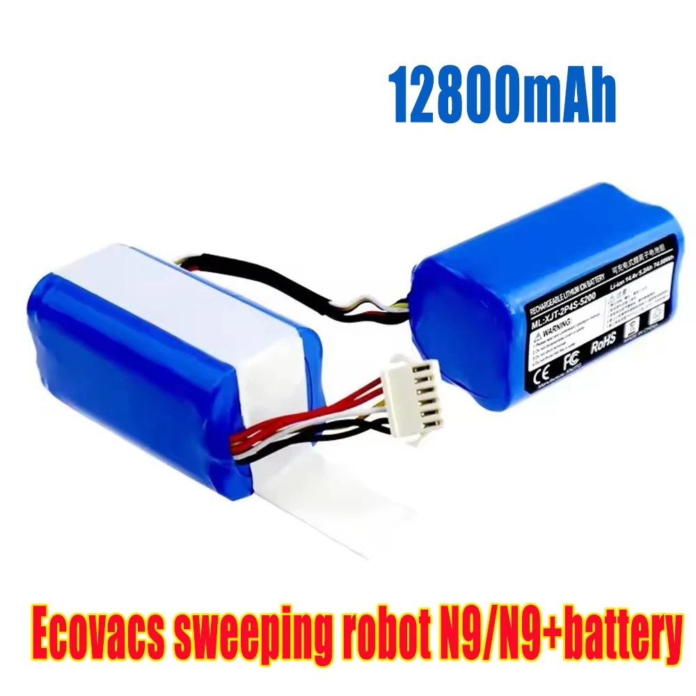 14.4V Replacement Battery Compatible with Ecovacs RC01-LI-1440-5200 DVX45 N9 N9+ Series Robot Vacuum Battery 5200mAh 6800mAh