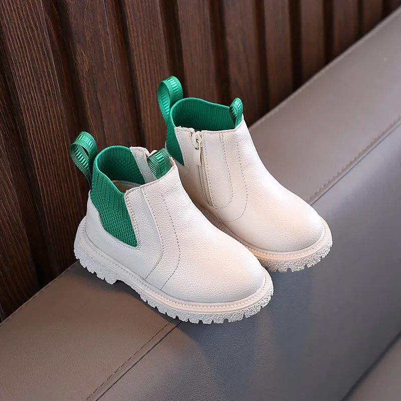 

Kids Leather Boots New Spring Autumn Children's Waterproof Non-slip Rubber Outsole Ankle Boots Boys Girls Fashion Toddler Shoes