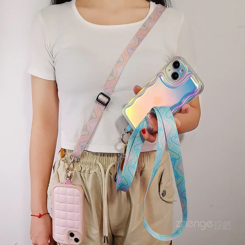 

Регулируемый через плечо, подвесной шейный чехол двойного назначения для мобильного телефона, подвесная веревка, длинный дорожный ремешок, женский чехол с зажимом для телефона