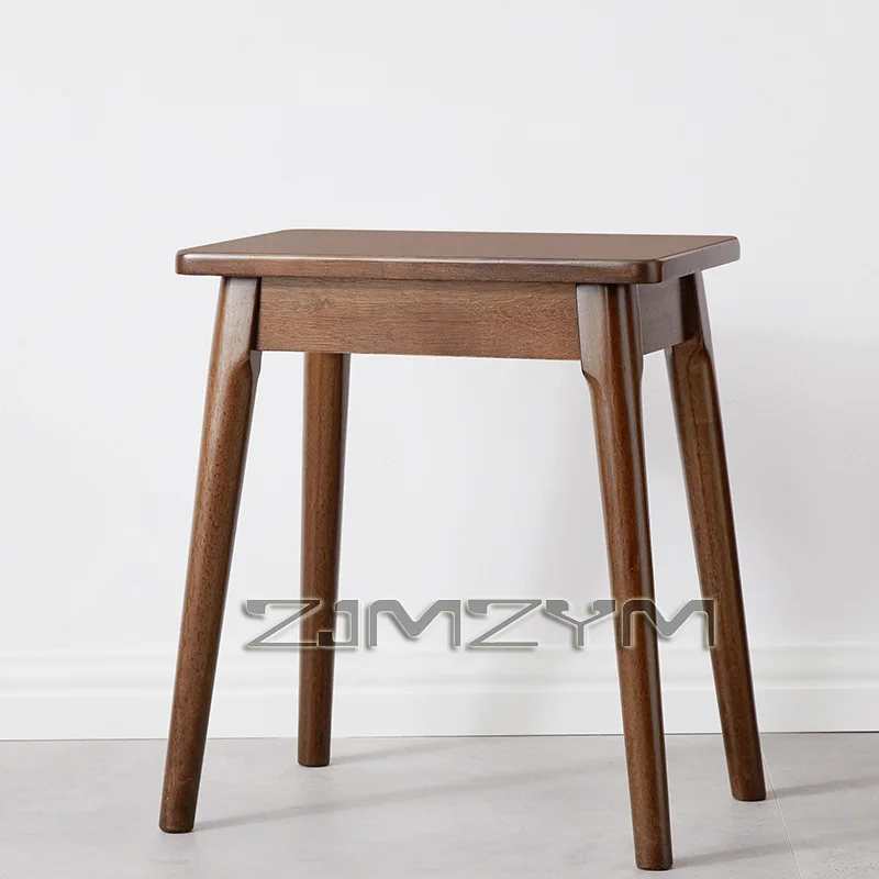 Solid Wood Stools for Home Use Small Benches Low High Square Makeup Bar Chairs for Living Room Restaurant
