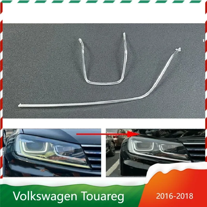 for Volkswagen Touareg 2016 2017 2018 New LED DRL Headlight Light Guide Plate Daytime Running Light Bar
