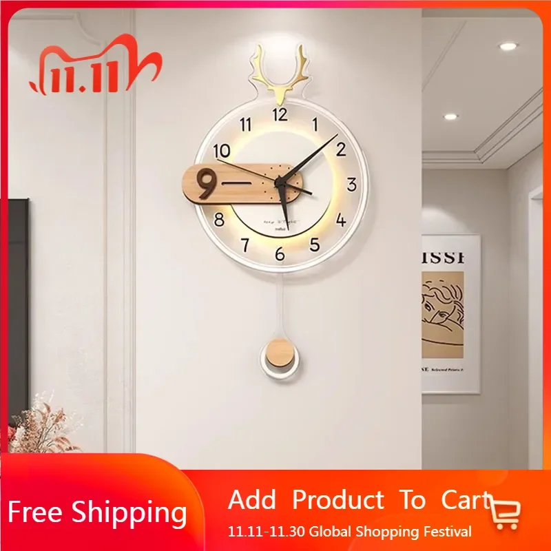 

Art Mural Wall Clock Digital Bedrooms Minimalist Fashion Luxury Wall Watch Aesthetic Creative Nordic Reloj Pared Room Decoration
