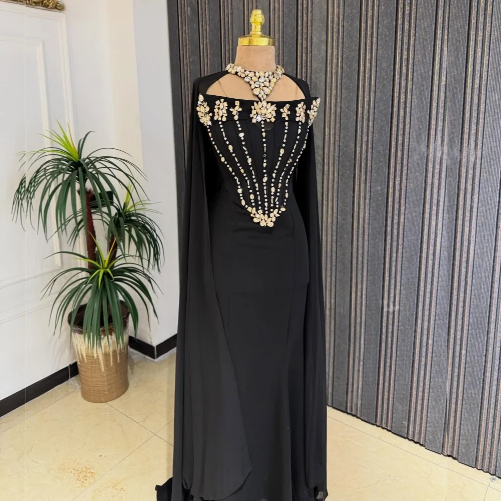 

Джерси по индивидуальному заказу, шаль со стразами, шикарные черные длинные платья русалки, элегантные вечерние платья на заказ, свадебные блестящие вечерние платья