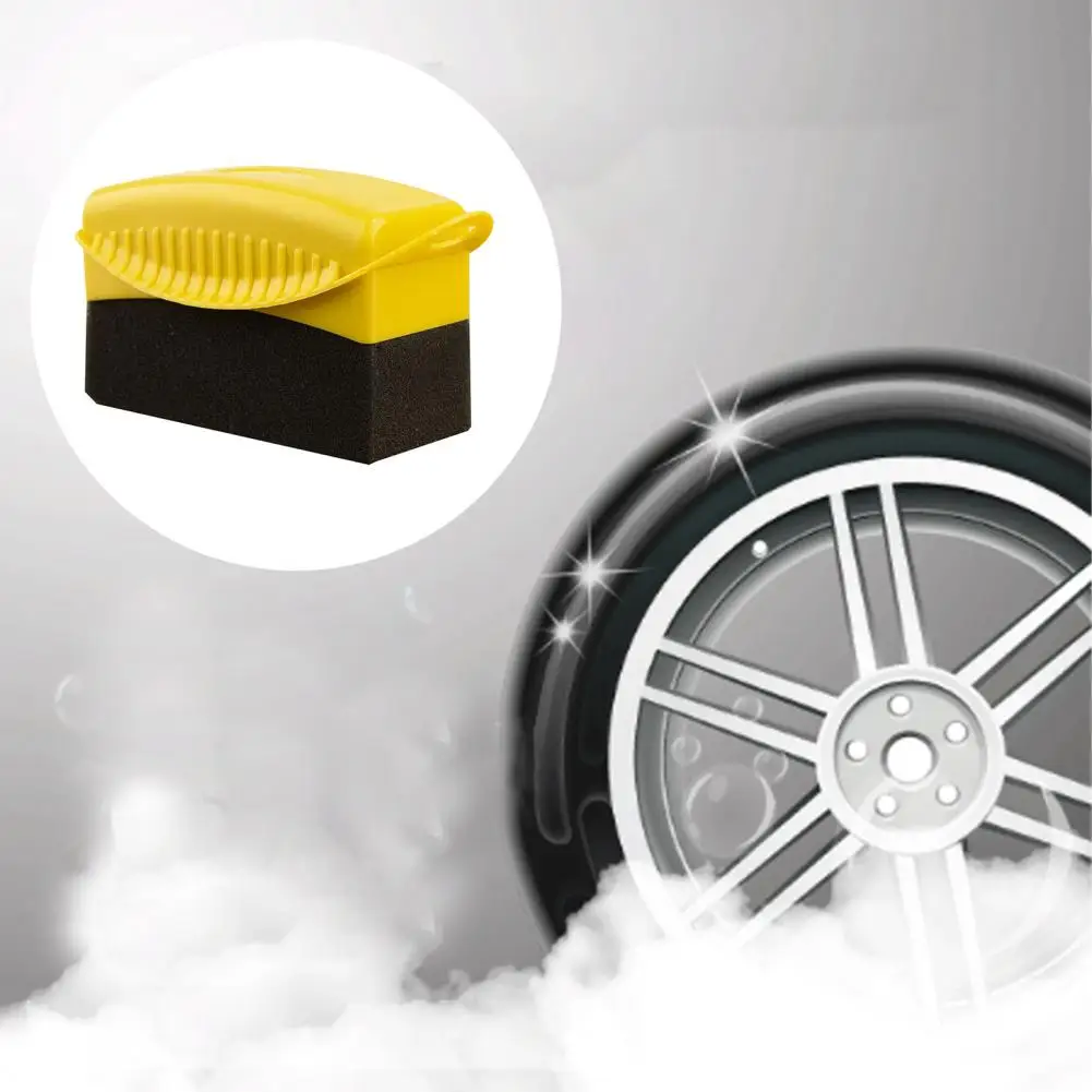 Car Tire Care Tool Soft Car Tire Waxing Dressing Applicator Pad with Lid Auto Sponge for Tire Shine Premium Car Accessories Car