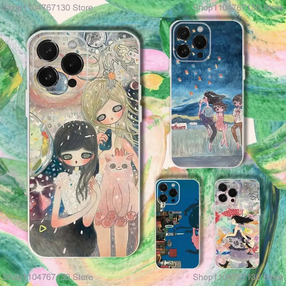 

Aya T-Takano paintings Phone Case For iPhone 16,15,14,13,12,11 Plus,Pro,Max,XR,XS,Plus,E,SE4,Mini Transparent Cover