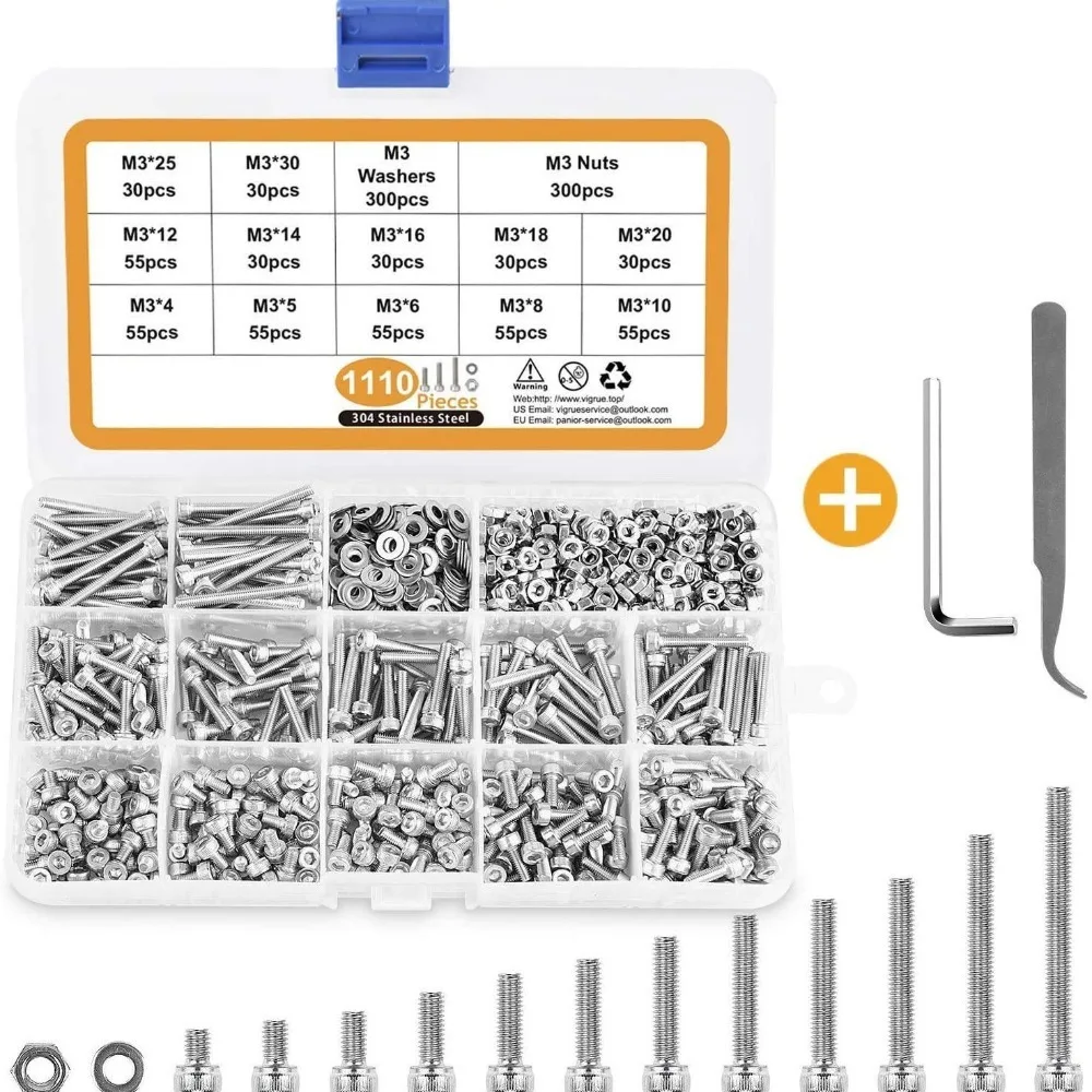 حار بيع 1080/2020 قطعة 304 الفولاذ المقاوم للصدأ المقبس غطاء رأس المسمار مجموعة | تشكيلة الترباس والجوز في الصندوق - DIY وإصلاح عبر الحدود #4