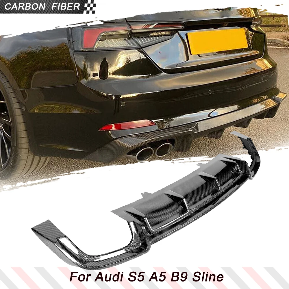 

For Audi A5 Sline S5 B9 Sport 2017 - 2019 2-Door 4-Door Carbon Fiber Rear Bumper Lip Diffuser Car Spoiler Splitters Body Kits