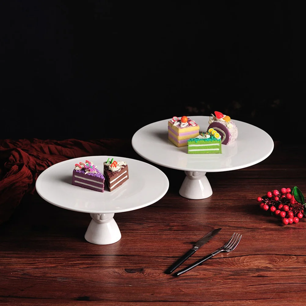

Ceramics Rabbit Cake Serving Plate Sturdy Base Smooth Surface Dessert Display Holder for Celebration Cake Display Plate