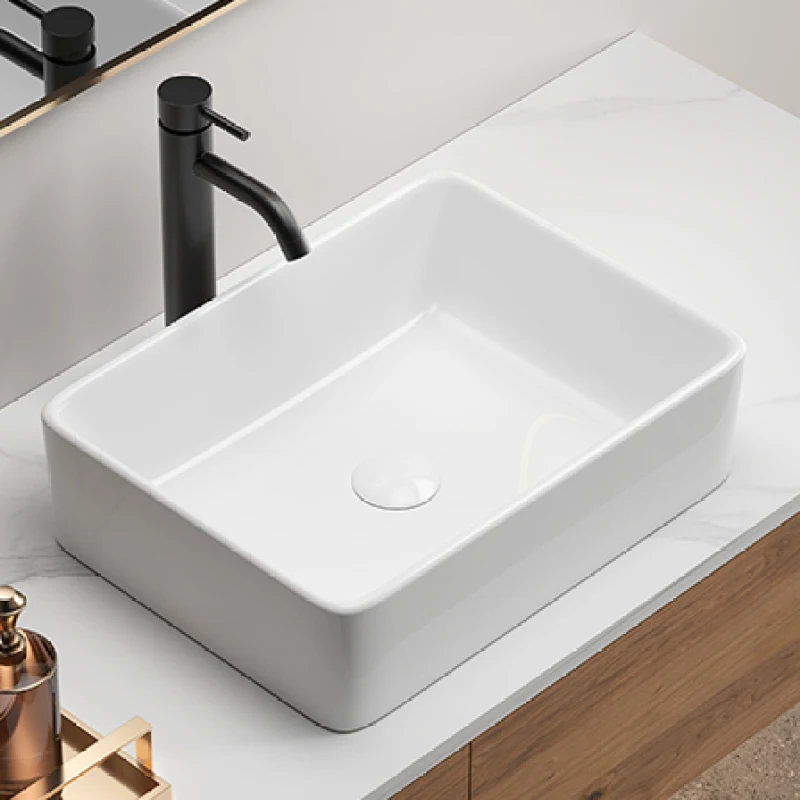 

Rectangle 19 Sink Rectangular Modern Above Counter Bathroom Sinks White 19X15Inch Porcelain Ceramic Vessel Vanity Sink Art Basin