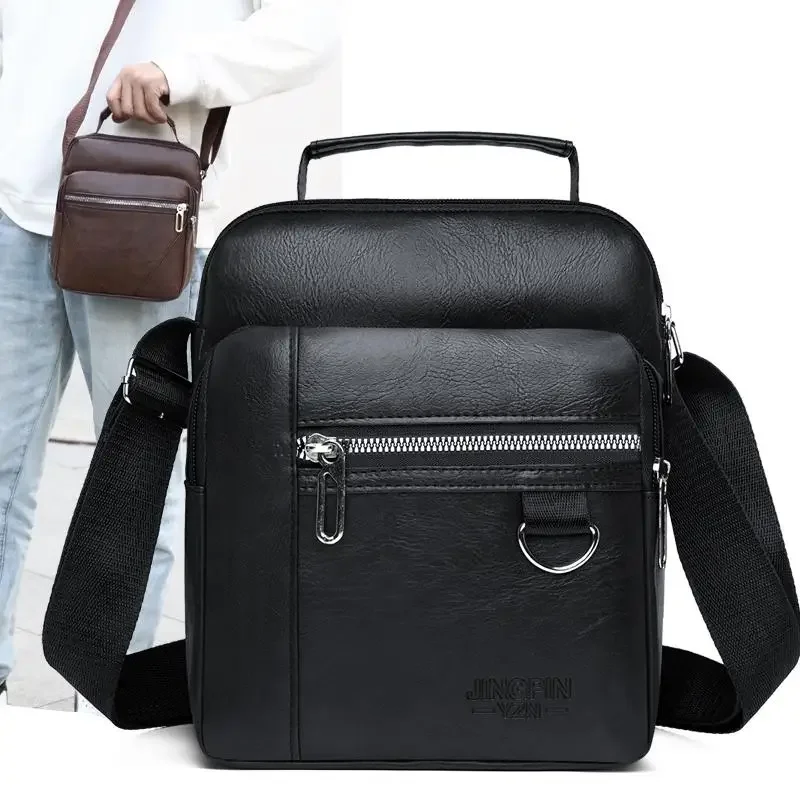 Heren PU lederen crossbody schoudertassen Hoge kwaliteit Tote Fashion Business Man Messenger Bag Leren tassen Fanny Pack