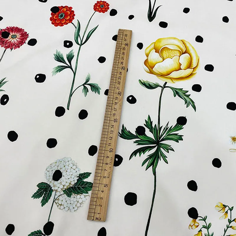 

Поплин с точечным и цветочным принтом, хлопковая или тонкая шифоновая ткань для женщин, модное платье, блузка, брюки, ткань «сделай сам», швейный материал