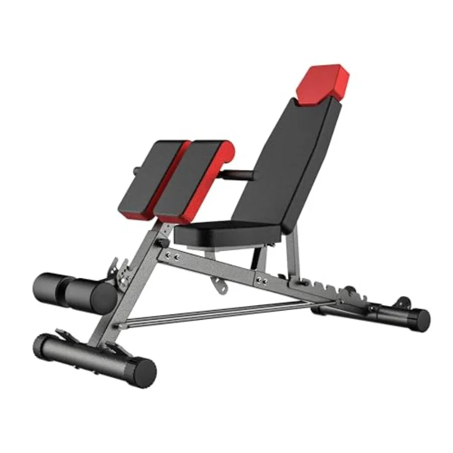 Multi-Functional FID Weight Bench for Home Gym Steel Frame Black Adjustable Incline/Decline/Flat Hyper Back Extension