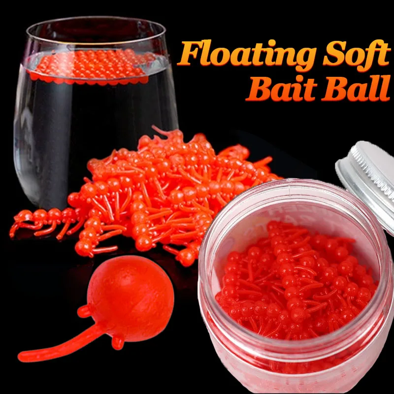 1Box Floating Bead Soft Fishing Bait 4/6/10mm Dynamic Buoyancy Ball with  Tail Anti-bottom Artificial Silicone Sea Fishing Lures - AliExpress 18