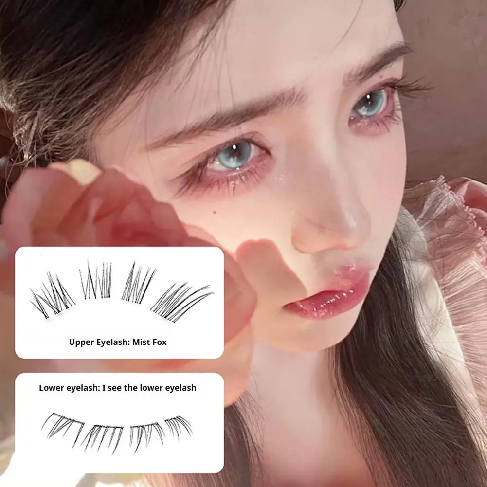 DIY Fluffy Cat eye false Eyelash extenstions individual cluster lashes Natural winged Style Daily Lash Korean Makeup accessories