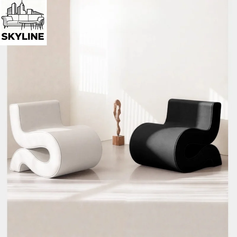 Exclusive Sculptural Shaped Single Lounge Sofa Modern Minimal Creative Statement Chair Multi-scene Furniture For Small Apartment