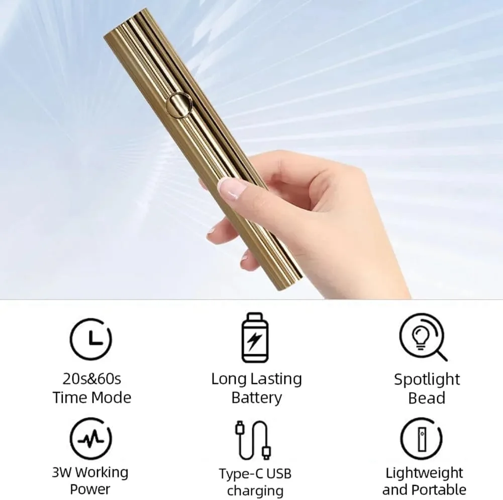 เครื่องเป่าเล็บมือถือแบบพกพา UV LED แบบชาร์จไฟไร้สายพร้อมโหมดจับเวลา 2 โหมดสําหรับการบ่มเจลด่วนที่บ้านหรือการเดินทาง