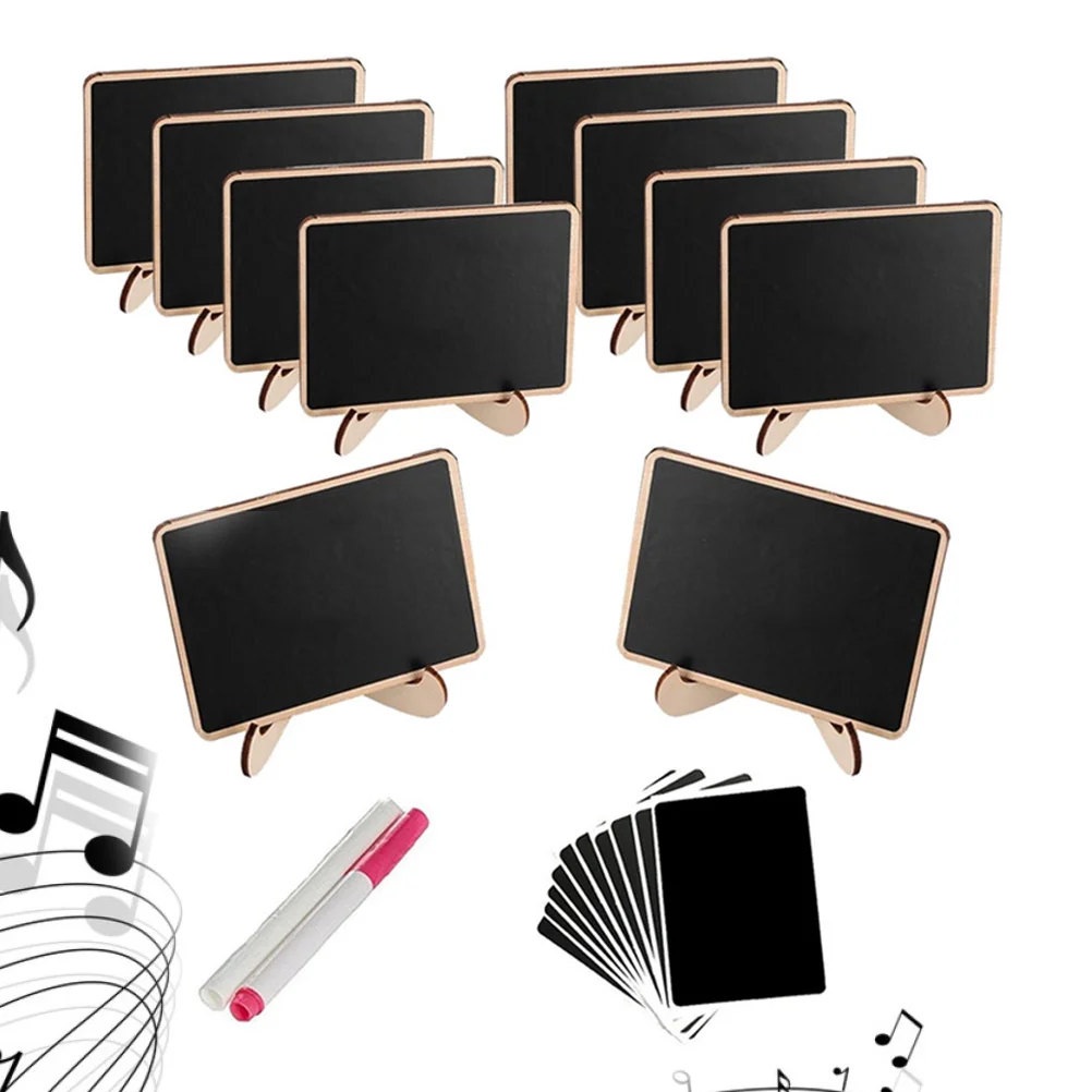 

10pcs Blackboard Sticker Pen Set Mini Wooden Chalkboard For Wedding Party Home Decoration Reusable Message Table Signs