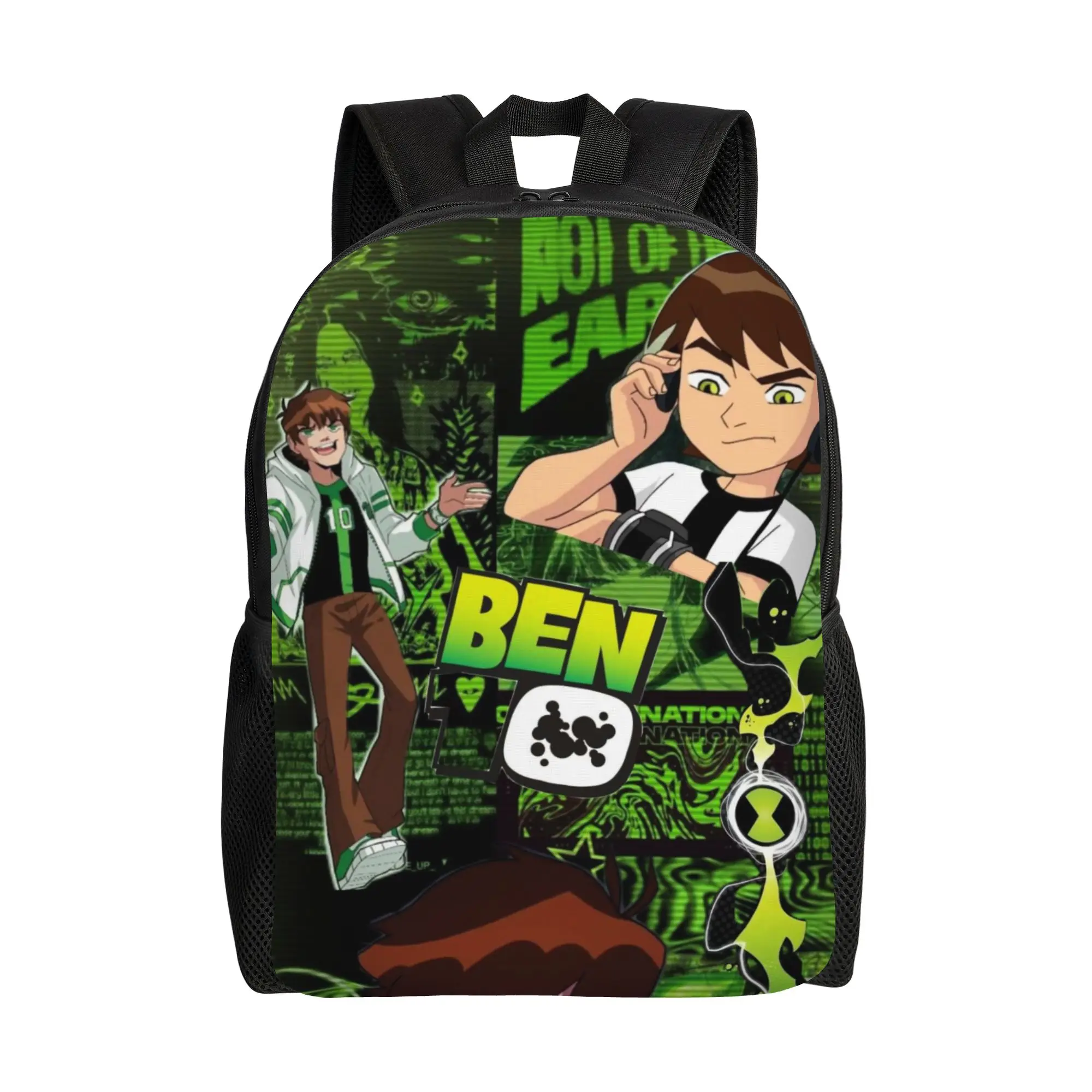 Back to school season Fashionable Teen Superhero Boy Brown Hair Green Eyes Watch Daypack  Girl Boy Backpack