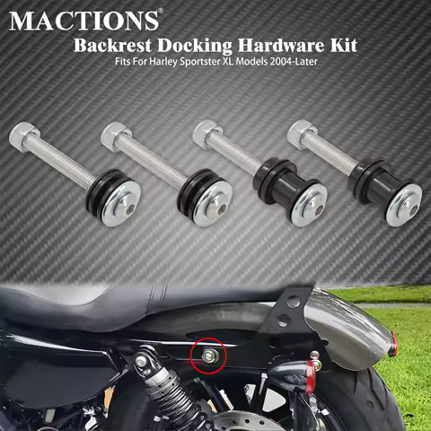 Motorcycle Sissy Bar Rack Backrest Docking Hardware Mounting Kit Detachable For Harley Sportster XL 1200 883 Low XL883 2004-2024