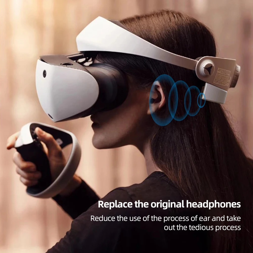 ل PS VR2 المتكلم 3.5 مللي متر واجهة الصوت خوذة محمولة مكبر للصوت الخارجي 300 مللي أمبير بطارية قابلة للشحن متوافق مع PS VR2