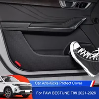 For FAW BESTUNE T99 2021-2026 Car B-Pillar Door Trunk Protect Sill Pad PU Leather Anti-Kicks Mat Scratch Sticker Accessories