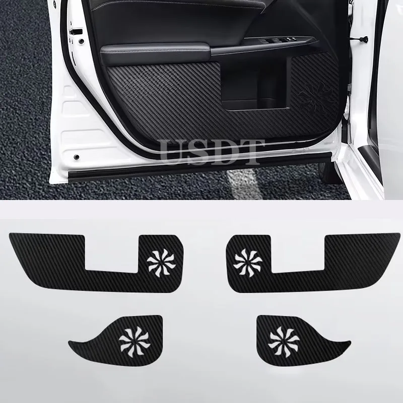 Fit for Lexus CT 200 2011 - 2015 2017 2018 2019 2020 Leather Carbon Fiber Sticker Door Anti Kick Cover Door Sill Protection Mat