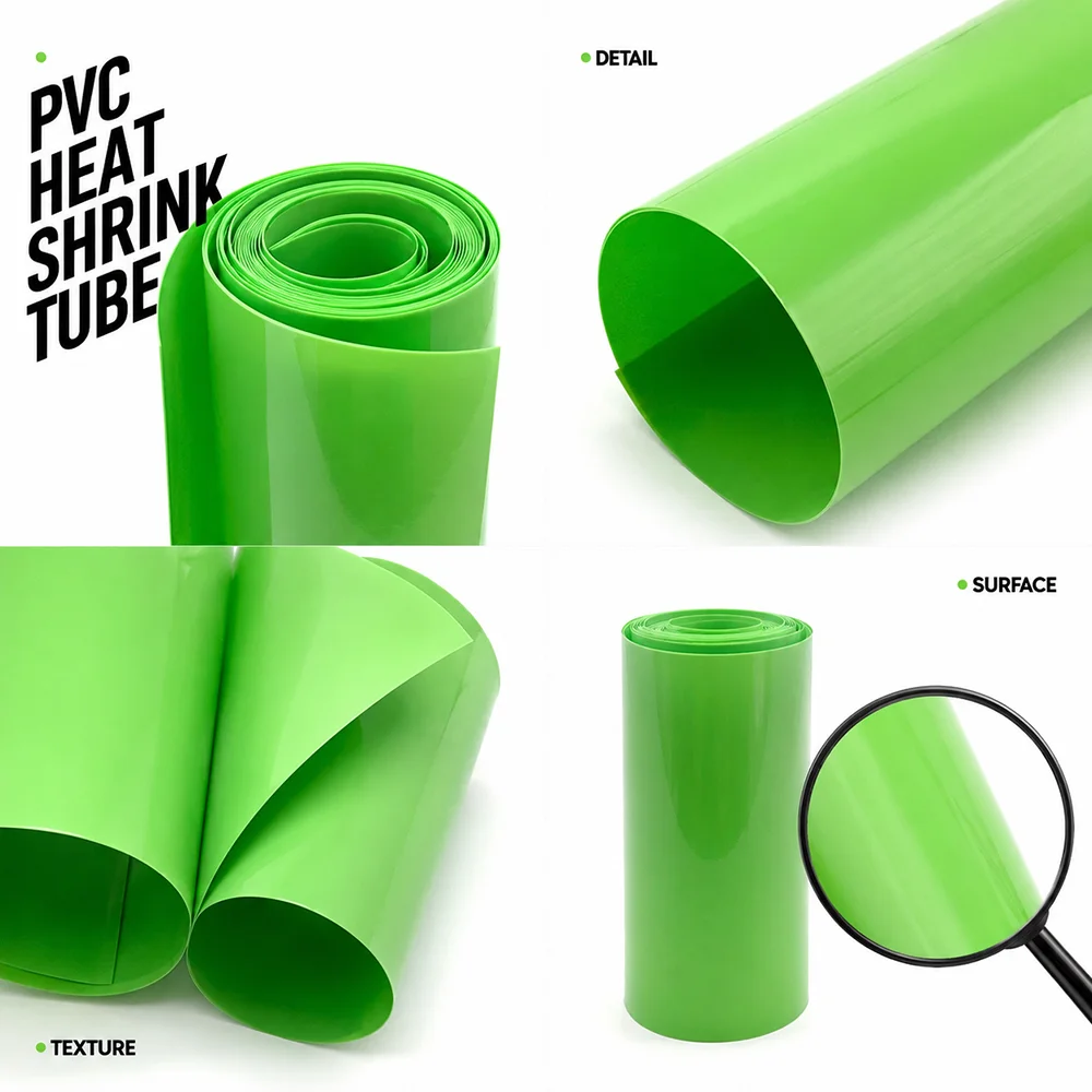Green PVC Heat Shrink Tube Width 30~300mm Insulation/acid alkali/grease/wire joint waterproof wrapping protective tube
