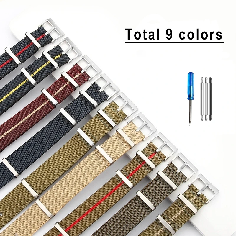 20mm 22mm Geometrisches Design Nylon NATO Canvas Uhrenarmband für Herren und Damen, Gewebtes Musterband, Universelles Tudor Armband Ersatzteil – Detail 2