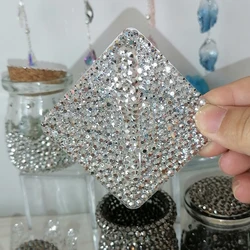 8PCS Bling Rhinestone Sparkling Double-Sided Adhesive Wall Hooks Hanger Strong Transparent Hooks Suction Cup Sucker Wall Storage