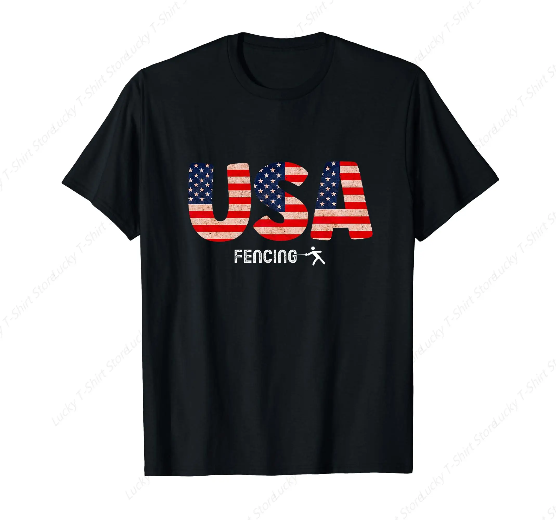 Fencing USA American Flag | Fencer 4th Of July Gift T-Shirt