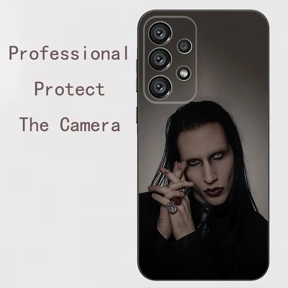 Singer Marilyn Manson  Phone Case For Samsung Galaxy A91,A80,A73,A72 ,A71,A53A52,A32 ,A31A22,A21s,A20,Black Cover