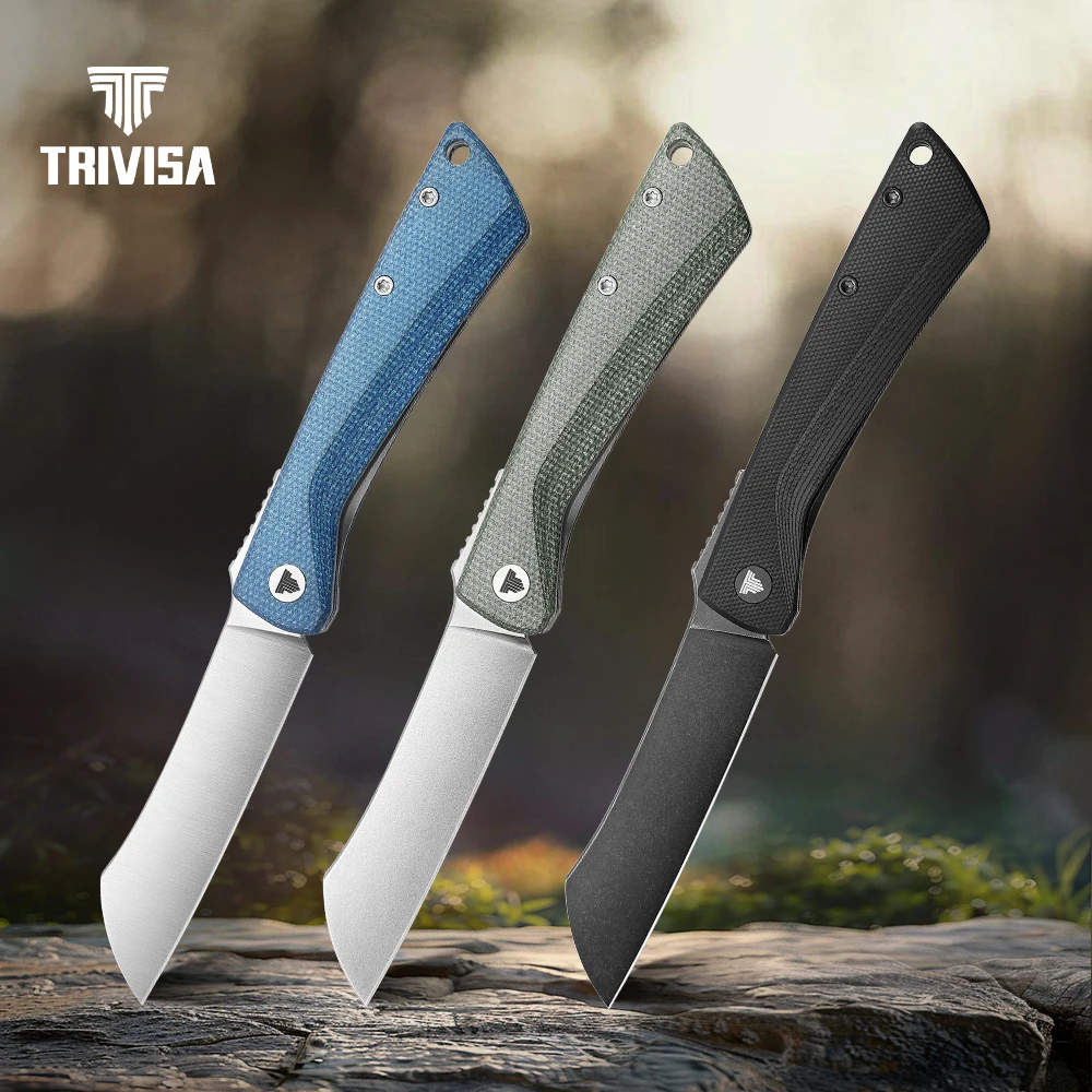 

TRIVISA Seagu11 EDC Pocket Folding Knife for Men 14C28N Blade Micarta G10 Handle Camping Hunting Cutting Outdoor High Quality