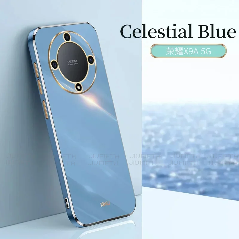 

On For Huawei Honor Magic 7 Lite Case 6 Pro 5 X9 A B X9B X9A X50 ShockProof Soft Silicone Capa Luxury Square Plating Phone Cases