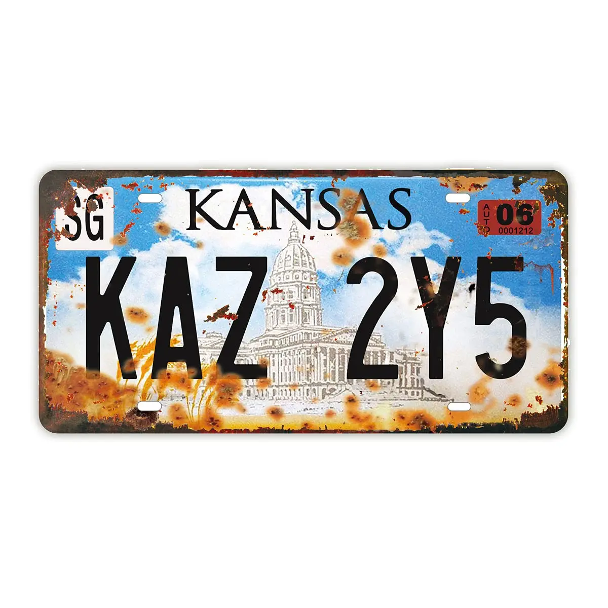 2 Pieces Prop Metal SignS, |Supernatural| Embossed Car Number Tags, TV Memorabilia, 6x12 inches