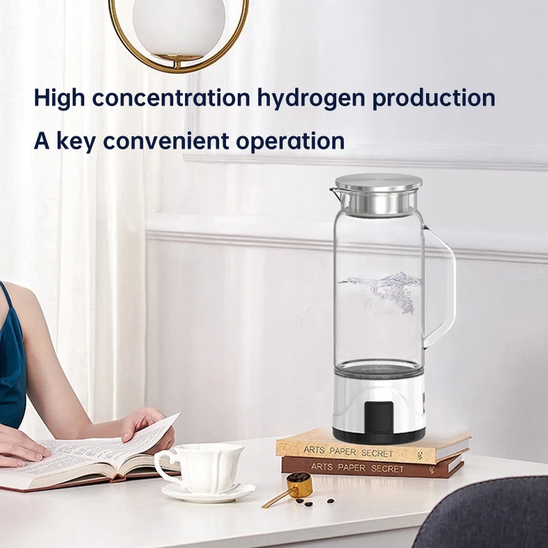 Household large capacity 1L hydrogen rich electrolysis water machine glass bottle electrolysis machine heat-resistant kettle