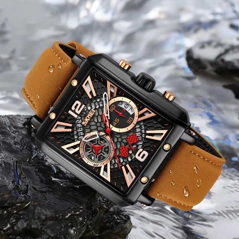 Multifunction Luminous Sports Quartz Watches Hollow Waterproof Stainless Steel Strap Male Wristwatch Fashion Casual Watch